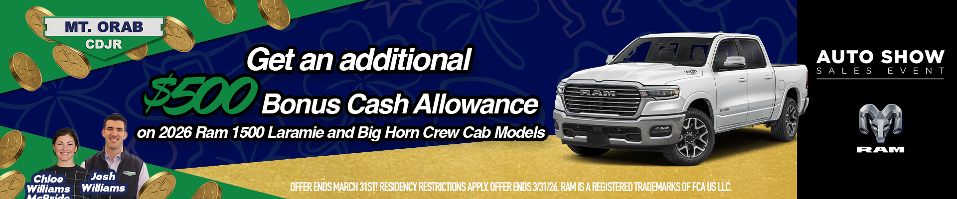 2026 Ram 1500 Laramie and Big Horn Crew Cab Models