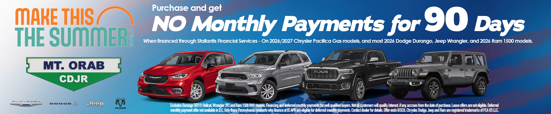 No Monthly Payments for 90 Days