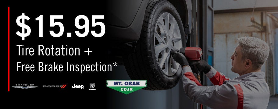 $15.95 Tire Rotation + Free Brake Inspection