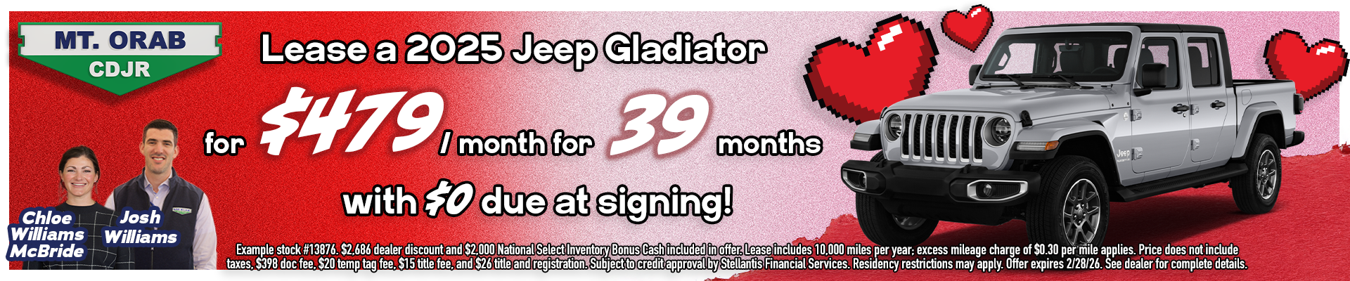 Lease a 2025 Jeep Gladiator